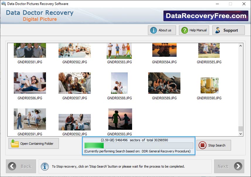 Photos recovery process is in progress